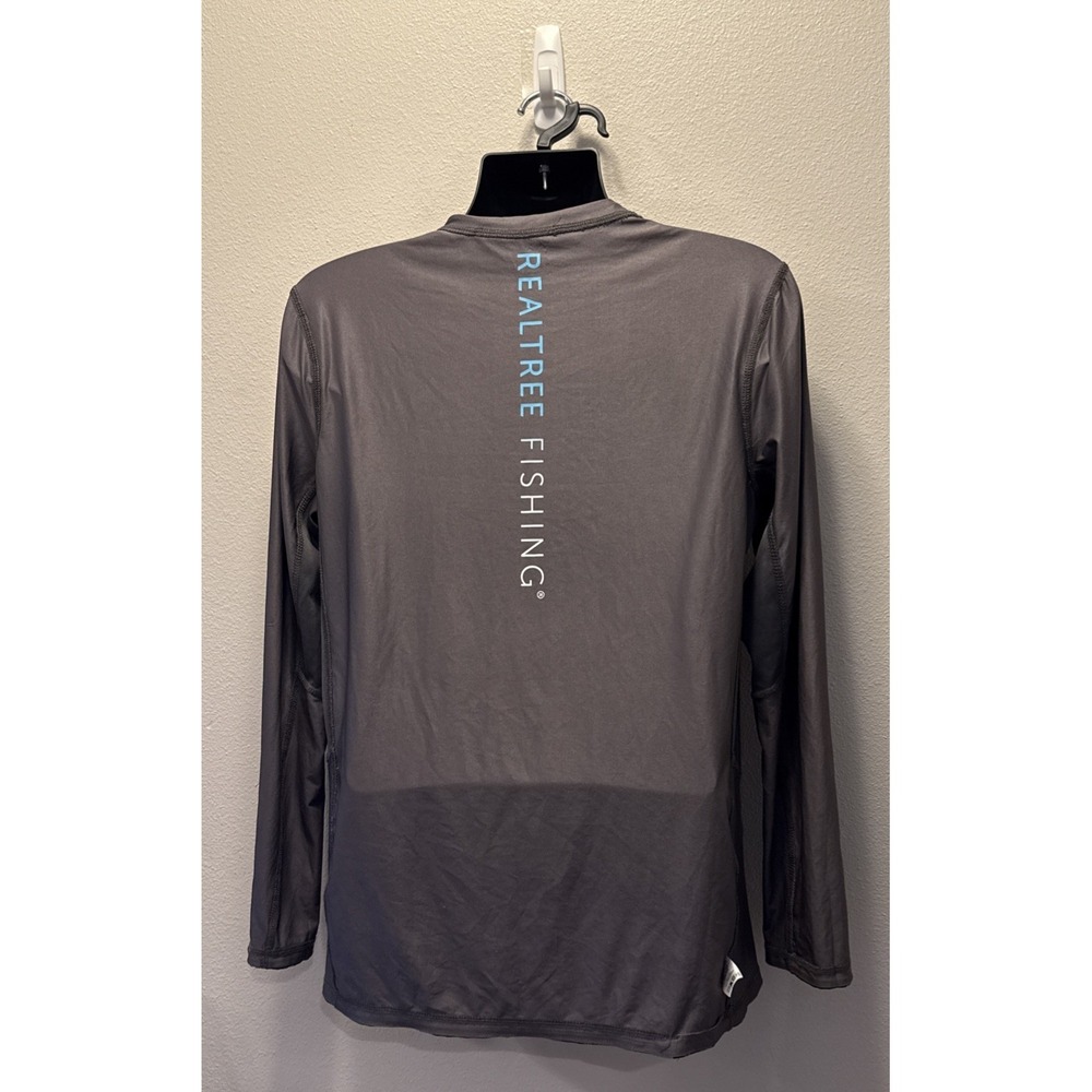 Realtree Fishing Reversible Shirt Mens Med. Blue Long Sleeve Performance Outdoor - Picture 3 of 4